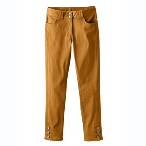 Blancheporte 7/8 kalhoty s knoflíky karamelová 40