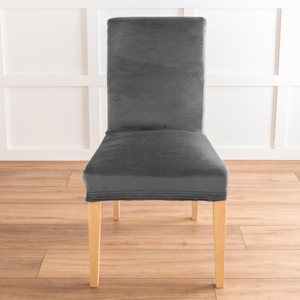 Blancheporte Bi-pružný povlak na židli s efektem veluru šedá samostatně