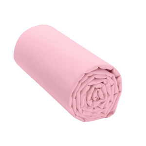 Blancheporte Jednobarevné napínací prostěradlo Sanfor, bavlna růžová napínací prostěradlo 90x190cm