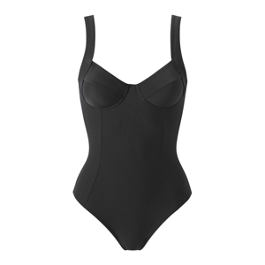 Blancheporte Jednodílné zeštíhlující plavky, s kosticemi černá,koš.B 38