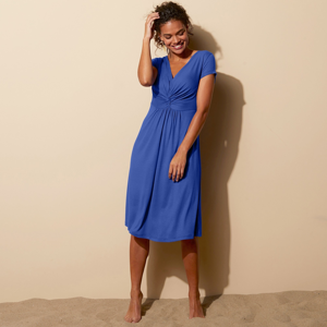 Blancheporte Krátké jednobarevné šaty tmavě modrá 50