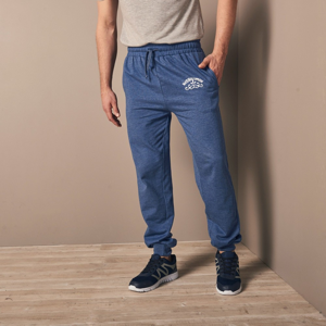 Blancheporte Meltonové sportovní kalhoty modrý melír 56/58