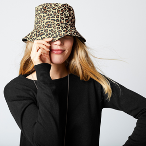 Blancheporte Oboustranný klobouk do deště leopardí vzor/černá