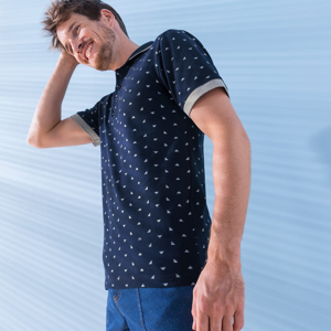 Blancheporte Polo tričko z piké úpletu, minimalistický design nám.modrá 147/156 (5XL)