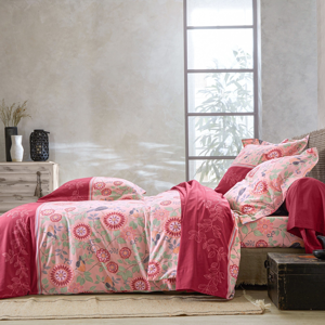 Blancheporte Povlečení Asia, bavlna růžová klasické prostěradlo 180x290cm