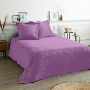 Blancheporte Prošívaný hebký přehoz na postel purpurová povl.na polštář 65x65cm,bez l.