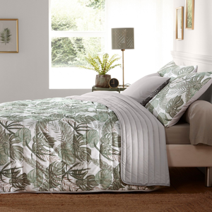 Blancheporte Prošívaný přehoz na postel s potiskem zelená 180x220cm