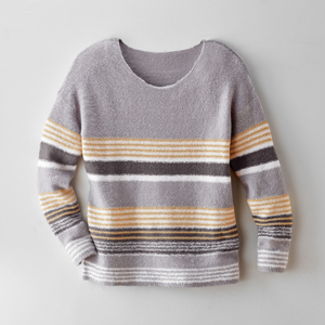 Blancheporte Pruhovaný pulovr šedá/zlatá 54