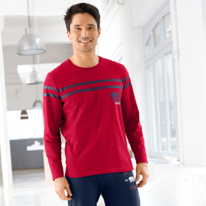 Blancheporte Pyžamové tričko s dlouhými rukávy, bavlna červená 107/116 (XL)