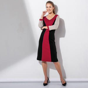 Blancheporte Šaty s opticky zeštíhlujícím střihem černá/červená 40
