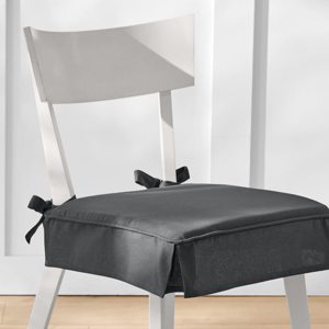 Blancheporte Sedáky na židle, s volánky, sada 2 ks antracitová 2x40x40cm
